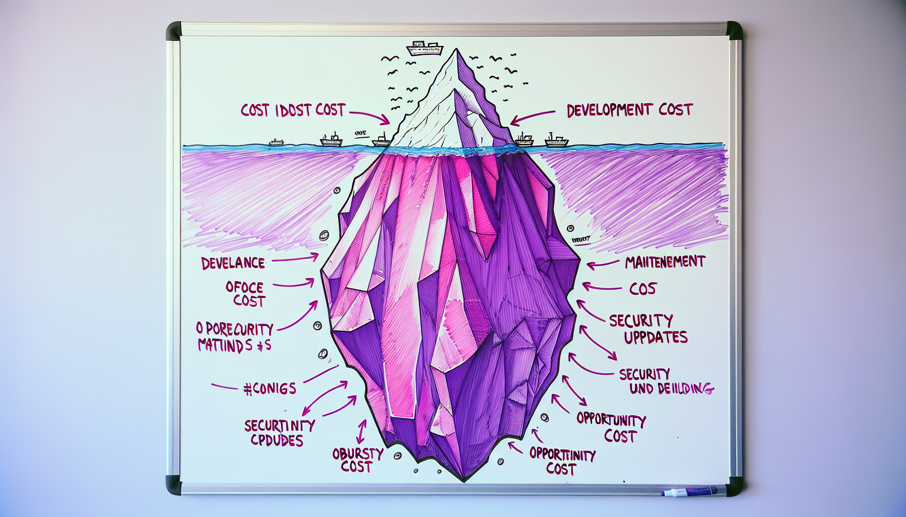 The Cost Iceberg - visible development costs are just the tip, hidden costs lurk below